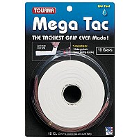 TOURNA MEGA TAC GRIP 10 PACK WHITE