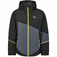 SKI JACKET ZIENER TIMPA black/grey,/lime